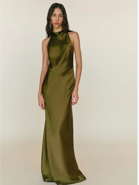 Reformation Dresses & Skirts - Reformation Bianca Silk Dress - Moss Green